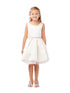 Little Girls Champagne Rhinestone Tulle Satin Pleated Flower Girl Dress 2-6 - SophiasStyle.com