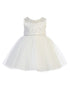 Tip Top Kids Baby Girls Ivory Illusion Neck Lace Flower Girl Easter Dress 6-24M - SophiasStyle.com