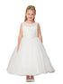 Big Girls Ivory Illusion Lace Tulle Junior Bridesmaid Communion Dress 8-16 - SophiasStyle.com