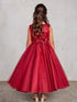Girl Multi Color Criss Cross Pearl Tulle Junior Bridesmaid Dress 2-16 - SophiasStyle.com