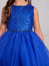 Girl Multi Color Criss Cross Pearl Tulle Junior Bridesmaid Dress 2-16 - SophiasStyle.com
