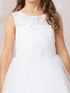 Big Girls White Embroidered Lace Mesh Skirt Plus Size Communion Dress 6X-20X - SophiasStyle.com