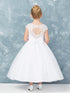 Tip Top Kids Big Girls White Cap Sleeves Lace Embroidered Communion Dress 7-20 - SophiasStyle.com