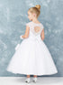 Tip Top Kids Big Girls White Cap Sleeves Lace Embroidered Communion Dress 7-20 - SophiasStyle.com
