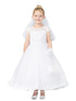 Tip Top Kids Big Girls White Cap Sleeves Lace Embroidered Communion Dress 7-20 - SophiasStyle.com