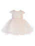 Tip Top Kids Baby Girls Blush Criss Cross Sequin Pearls Flower Girl Dress 6-24M - SophiasStyle.com