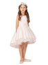 Tip Top Kids Little Girls Blush Pink Hi-Low Lace Tulle Flower Girl Dress 2-6 - SophiasStyle.com