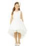 Tip Top Kids Big Girls Ivory Pink Hi-Low Lace Tulle Junior Bridesmaid Dress 8-16 - SophiasStyle.com