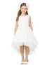Tip Top Kids Big Girls White Pink Hi-Low Lace Tulle Junior Bridesmaid Dress 8-16 - SophiasStyle.com
