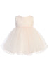 Baby Girls Blush Criss Cross Pearl Wired Tulle Flower Girl Dress 0M-24M - SophiasStyle.com