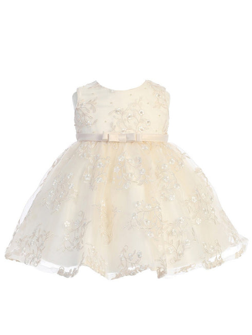 Baby Girls Multi Color Organza Satin Flower Bow Flower Girl Easter Dress 0M-24M - SophiasStyle.com