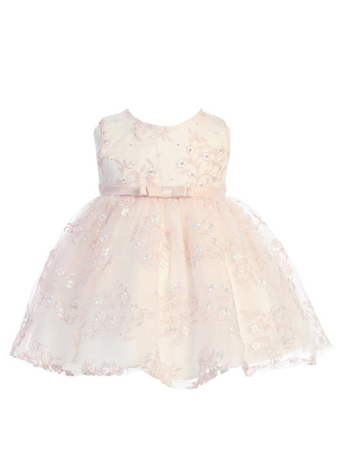 Baby Girls Multi Color Organza Satin Flower Bow Flower Girl Easter Dress 0M-24M - SophiasStyle.com