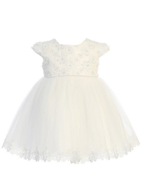 Baby Girls Multi Color Lace Cap Sleeves Tulle Flower Girl Dress 0M-24M - SophiasStyle.com