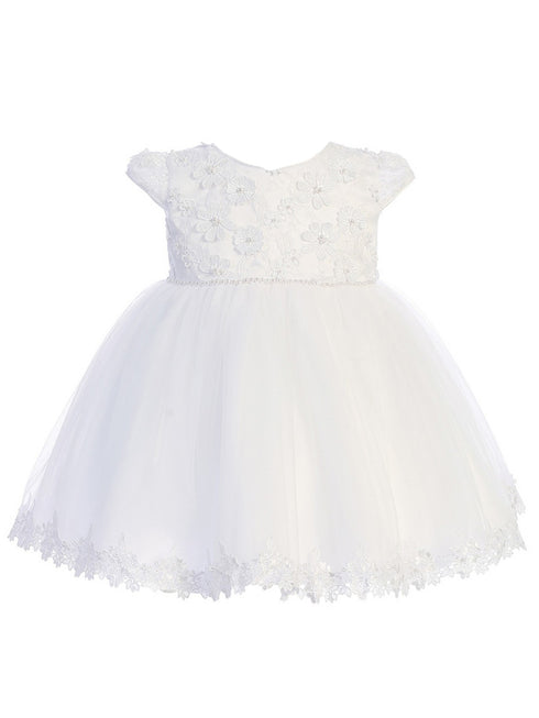 Baby Girls Multi Color Lace Cap Sleeves Tulle Flower Girl Dress 0M-24M - SophiasStyle.com