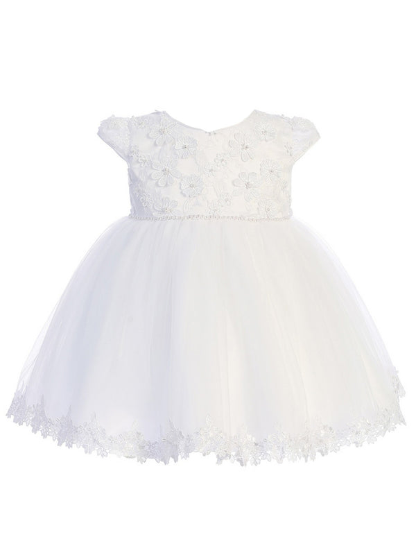 Baby Girls Multi Color Lace Cap Sleeves Tulle Flower Girl Dress 0M-24M - SophiasStyle.com