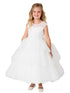 Girls Multi Colors Illusion Neckline Floral Layered Junior Bridesmaid Dress 2-16 - SophiasStyle.com