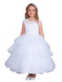 Girls Multi Colors Illusion Neckline Floral Layered Junior Bridesmaid Dress 2-16 - SophiasStyle.com