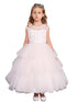 Girls Multi Colors Illusion Neckline Floral Layered Junior Bridesmaid Dress 2-16 - SophiasStyle.com