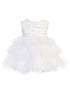 Baby Girls Multi Color Illusion Neckline Floral Layered Flower Girl Dress 6-24M - SophiasStyle.com