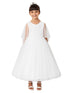 Girls Multi Color Lace Applique Cape Mesh Overlay Communion Dress 2-12 - SophiasStyle.com