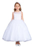 Girls Multi Color Illusion Neckline Lace Peplum Junior Bridesmaid 2-16 - SophiasStyle.com
