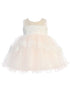 Baby Girls Multi Color Illusion Neckline Lace Peplum Flower Girl Dress 6-24M - SophiasStyle.com
