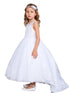 Girls Multi Color Sleeveless Lace Hem Tail Communion Dress 2-16 - SophiasStyle.com