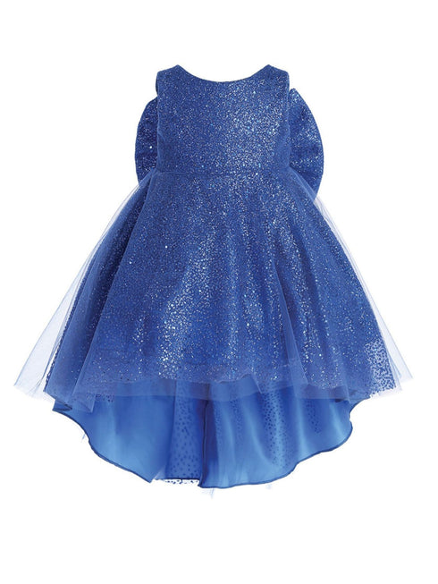 Tip Top Kids Girls Sparkling Full Length Dress with Tail and Large Bow Accent, Sizes 6 Months-12 - SophiasStyle.com