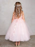 Little Girls Blush Illusion Neck Lace Tulle Overlay Flower Girl Dress 2-6 - SophiasStyle.com