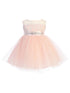 Baby Girls Champagne Illusion Neck Lace Tulle Overlay Flower Girl Dress 6M-24M - SophiasStyle.com
