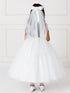 Big Girls White Pleated Bodice Floral Applique Junior Bridesmaid Dress 8-14 - SophiasStyle.com