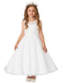 Girls Multi Color Lace Illusion Neck 3D Flowers Organza Communion Dress 2-14 - SophiasStyle.com