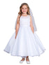 Girls Multi Color Lace Illusion Neck 3D Flowers Organza Communion Dress 2-14 - SophiasStyle.com