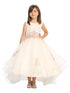 Big Girls Blush Pearl Rhinestone Lace Tail Skirt Junior Bridesmaid Dress 8-16 - SophiasStyle.com