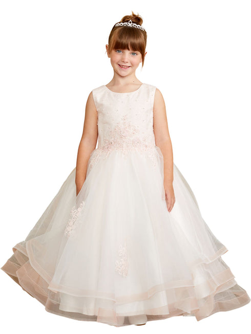 Tip Top Kids Girls Lace Applique Tail Skirt Special Occasion, Sizes 2-16 - SophiasStyle.com