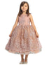 Big Girls Mauve Metallic Lace Overlay Tulle Junior Bridesmaid Dress 8-16 - SophiasStyle.com