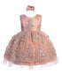 Baby Girls Mauve Metallic Lace Overlay Tulle Flower Girl Dress 6-24M - SophiasStyle.com