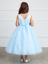 Little Girls Sky Blue Illusion Neckline Lace Appliques Flower Girl Dress 2-6 - SophiasStyle.com