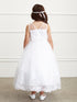 Tip Top Kids Little Girls White Trimmed Illusion Neckline Communion Dress 2-6 - SophiasStyle.com