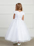 Tip Top Kids Big Girls White 3D Flower Neckline Communion Dress 8-18 - SophiasStyle.com