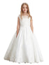 Tip Top Kids Big Girls Ivory Oversized Bow Train Communion Dress 8-16 - SophiasStyle.com