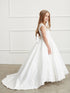 Tip Top Kids Little Girls Ivory Oversized Bow Train Communion Dress 2-6 - SophiasStyle.com