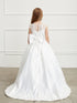 Tip Top Kids Little Girls Ivory Oversized Bow Train Communion Dress 2-6 - SophiasStyle.com