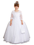 Tip Top Kids Girls Illusion Neckline Lace Applique Special Occasion Dress, Sizes 2-18 - SophiasStyle.com