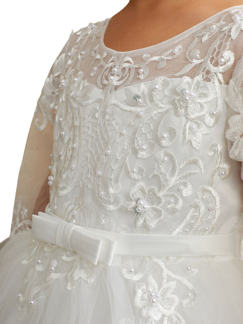 Tip Top Kids Girls Illusion Neckline Lace Applique Special Occasion Dress, Sizes 2-18 - SophiasStyle.com