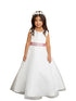 Tip Top Kids Girls White Satin Bodice Lace Back Special Occasion Dress, Sizes 2-16 - SophiasStyle.com