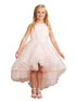 Tip Top Kids Girls Hi-Low Dress with 3D Flower, Beads, and Sequin Overlay Bodice, Sizes 2-12 - SophiasStyle.com