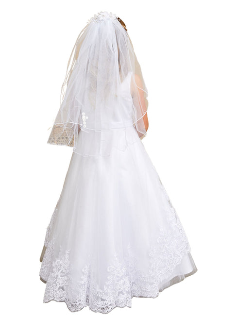 Tip Top Kids Girls Lace Bodice Peplum Sequin Special Occasion Dress, Sizes 2-18 - SophiasStyle.com