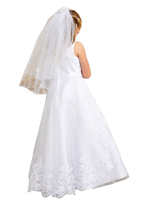 Tip Top Kids Girls Lace Bodice Peplum Sequin Special Occasion Dress, Sizes 2-18 - SophiasStyle.com