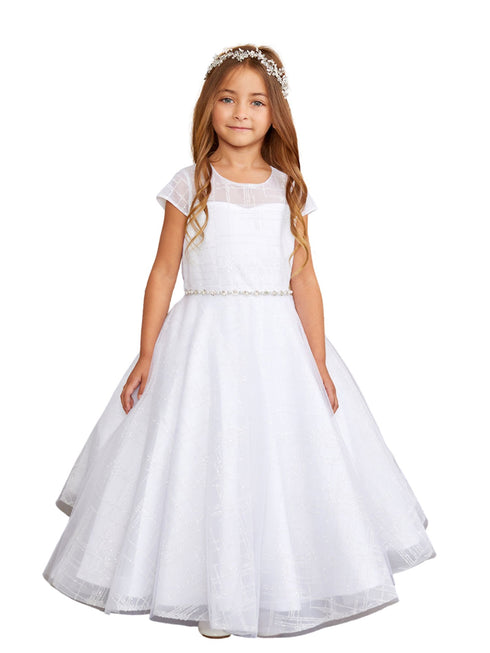 Tip Top Kids Girls Glitter Tulle Rhinestone Pearl Special Occasion Dress, Sizes 2-16 - SophiasStyle.com
